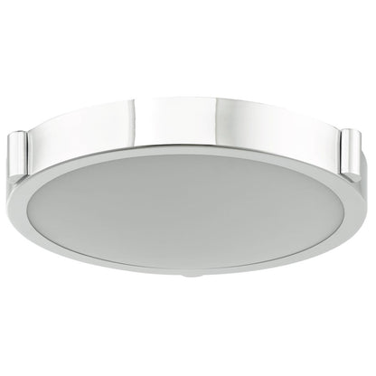 Abra Lighting Halo 1 Light 11" Frosted Flushmount, Chrome