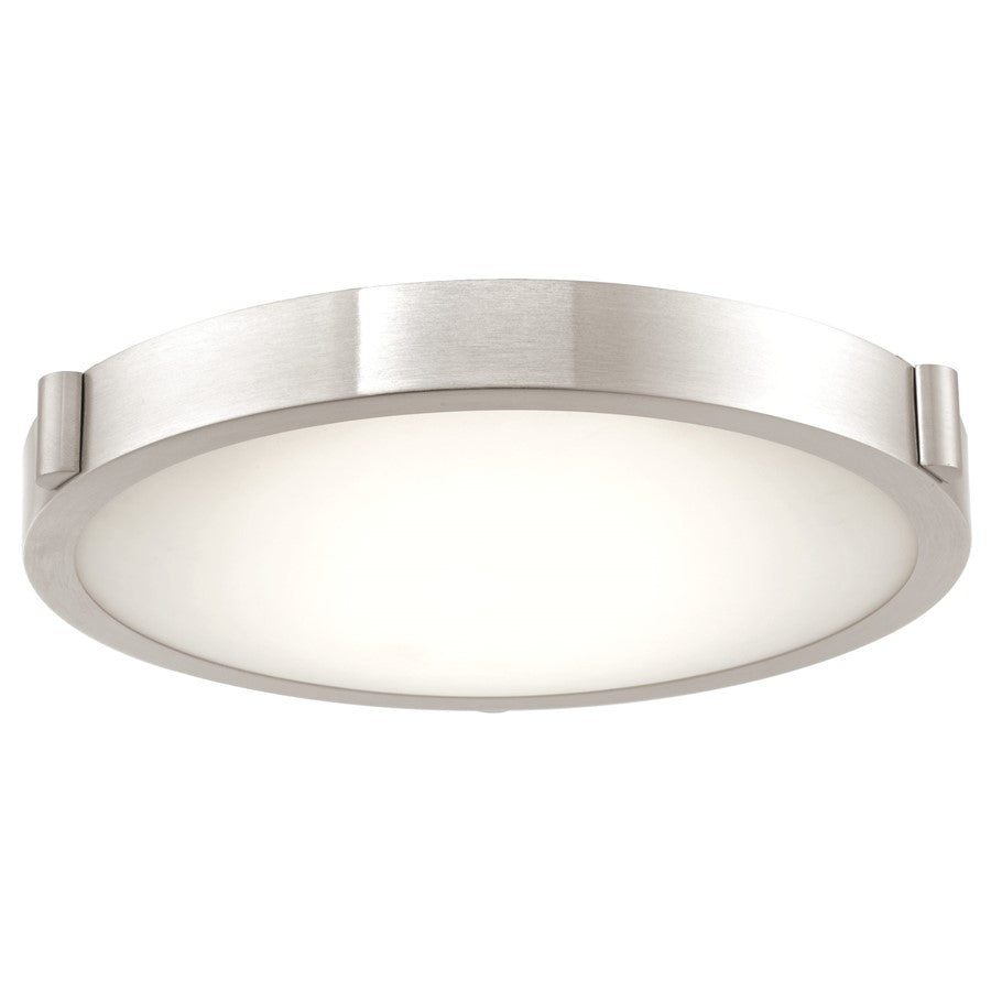 Abra Lighting Halo 1Lt 13" Frosted Flushmount, Nickel - 30066FM-BN-HALO