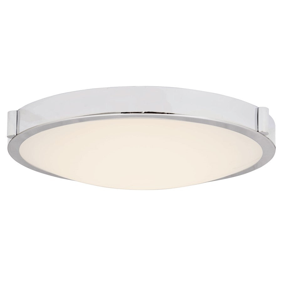 Abra Lighting Halo 1 Light 13" Frosted Flushmount, Chrome