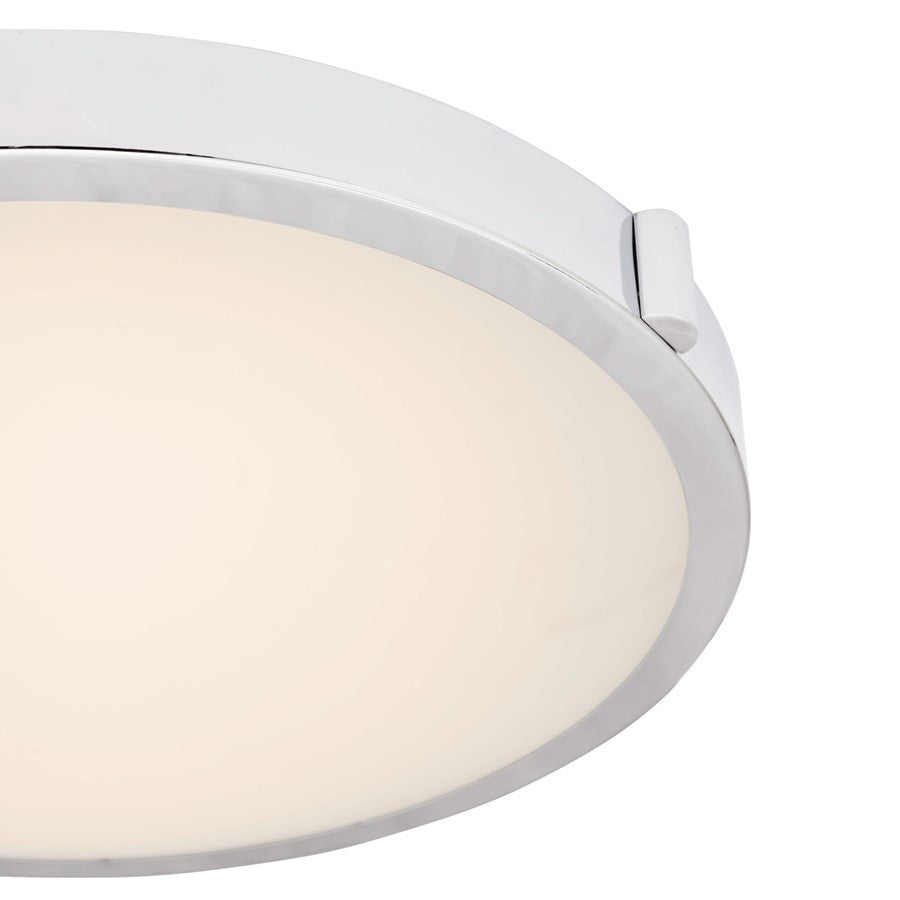 Abra Lighting Halo 1 Light 13" Frosted Flushmount, Chrome