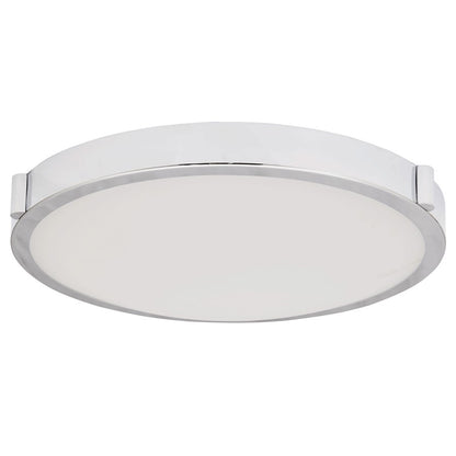 Abra Lighting Halo 1 Light 13" Frosted Flushmount, Chrome