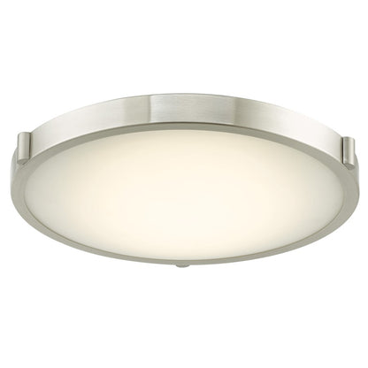 Abra Lighting Halo 1Lt 17" Frosted Flushmount, Nickel - 30067FM-BN-HALO