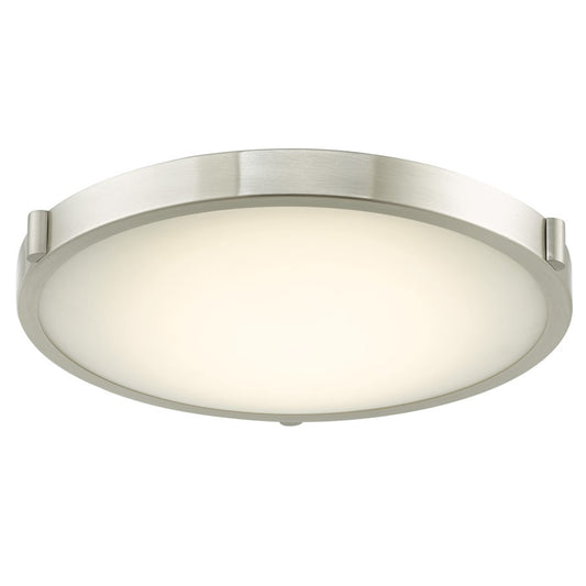 Abra Lighting Halo 1Lt 17" Frosted Flushmount, Nickel - 30067FM-BN-HALO