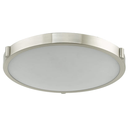 Abra Lighting Halo 1 Light 17" Frosted Flushmount, Nickel