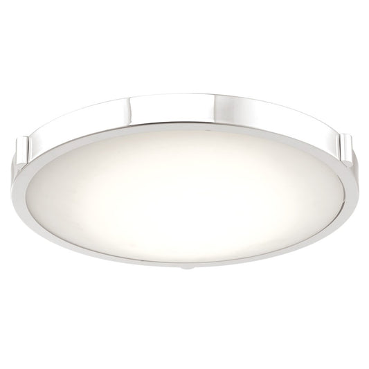 Abra Lighting Halo 1Lt 17" Frosted Flushmount, Chrome - 30067FM-CH-HALO