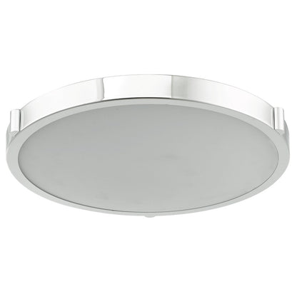 Abra Lighting Halo 1 Light 17" Frosted Flushmount, Chrome
