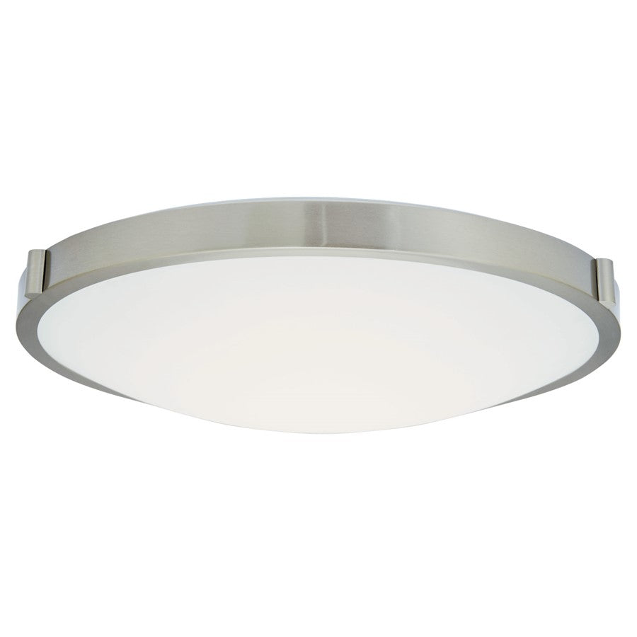 Abra Lighting Halo 1Lt 20" Frosted Flushmount, Nickel - 30068FM-BN-HALO