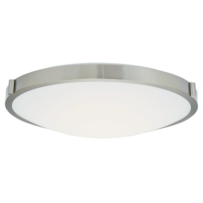 Abra Lighting Halo 1Lt 20" Frosted Flushmount, Nickel - 30068FM-BN-HALO