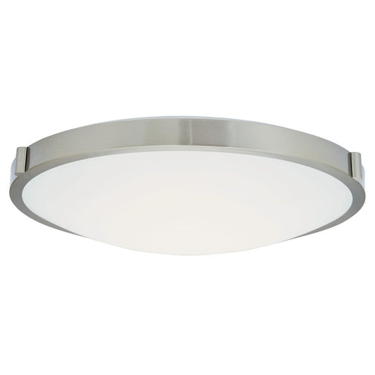 Abra Lighting Halo 1Lt 20" Frosted Flushmount, Nickel - 30068FM-BN-HALO