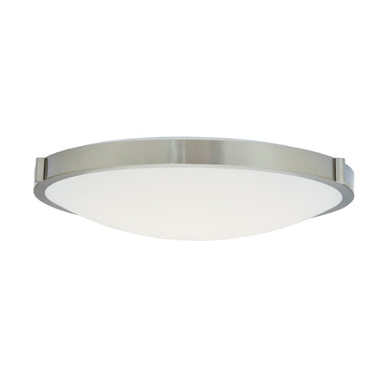 Abra Lighting Halo 1 Light 20" Frosted Flushmount, Nickel
