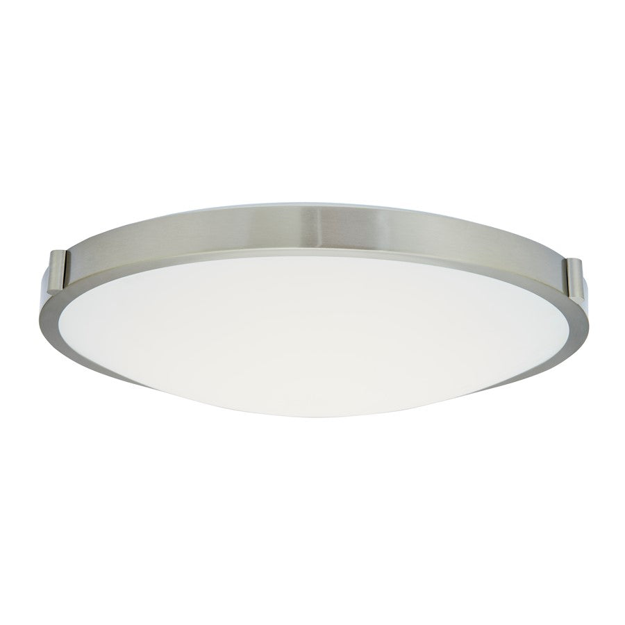 Abra Lighting Halo 1 Light 20" Frosted Flushmount, Nickel