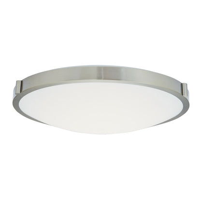 Abra Lighting Halo 1 Light 20" Frosted Flushmount, Nickel