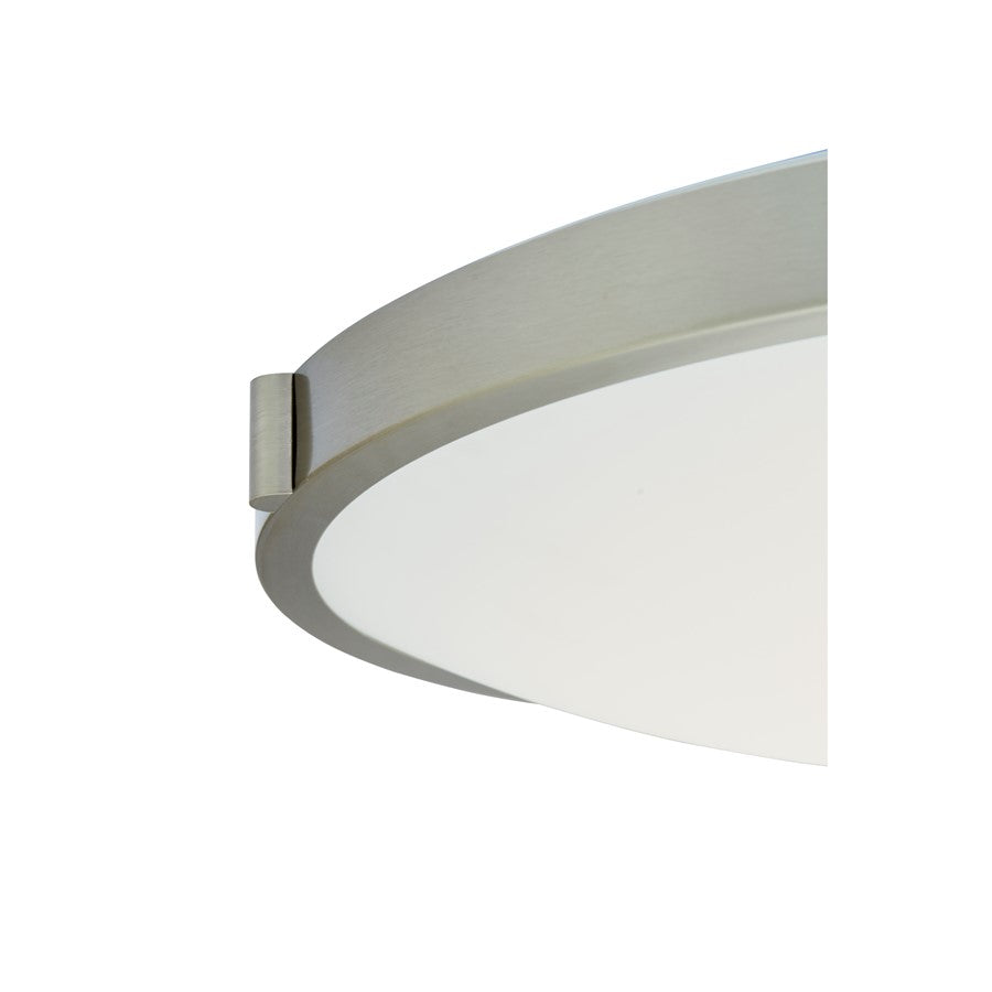 Abra Lighting Halo 1 Light 20" Frosted Flushmount, Nickel