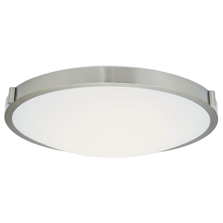 Abra Lighting Halo 1 Light 20" Frosted Flushmount, Nickel