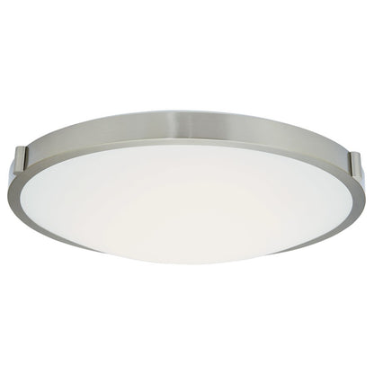 Abra Lighting Halo 1 Light 20" Frosted Flushmount, Nickel