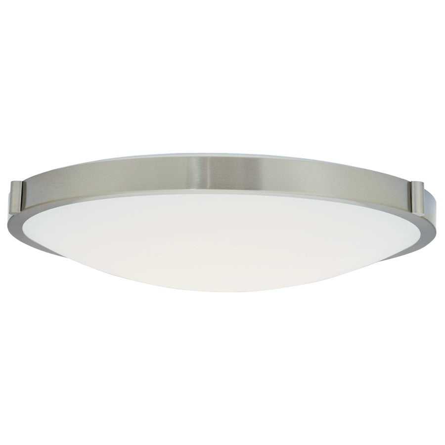 Abra Lighting Halo 1 Light 20" Frosted Flushmount, Nickel