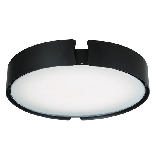 Abra Lighting Mystic 1Lt 18" Split Frame Flushmount, Black - 30070FM-BL-MYSTIC