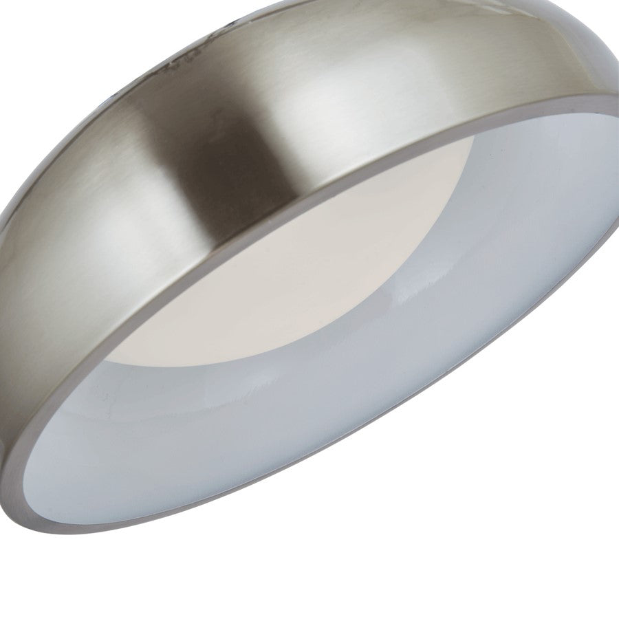 Abra Lighting Lynx 1 Light 13" Inner Curve Flushmount/Opal, Nickel