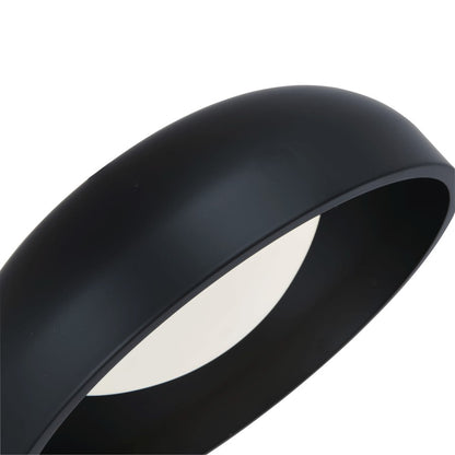 Abra Lighting Lynx 1 Light 13" Inner Curve Flushmount/Opal, Black