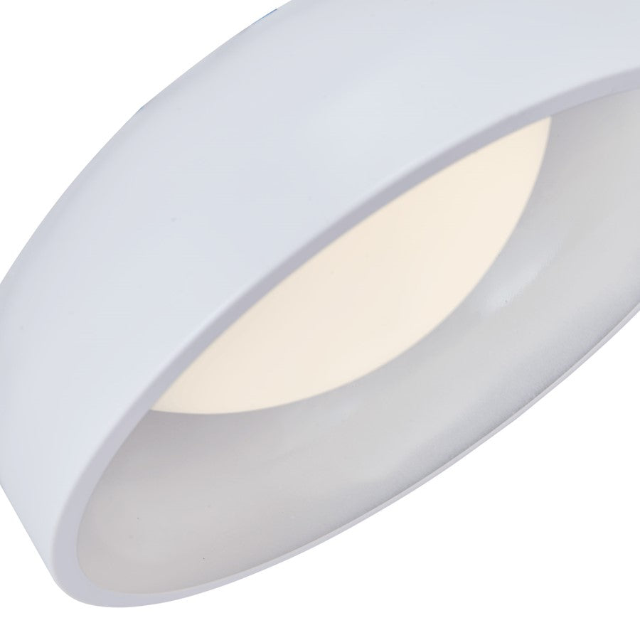 Abra Lighting Lynx 1 Light 13" Inner Curve Flushmount/Opal, White