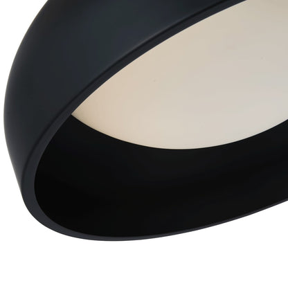 Abra Lighting Lynx 1 Light 17" Inner Curve Flushmount/Opal, Black