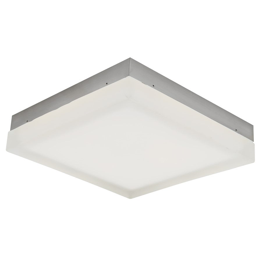 Abra Lighting IceCube 1Lt 12" Square Flushmount, Nickel - 30081FM-BN-ICECUBE