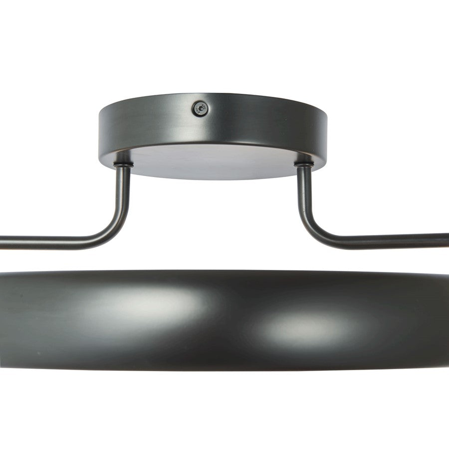 Abra Lighting Rave 1 Light 14" Dual LED Ring Flushmount, Black