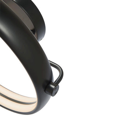 Abra Lighting Rave 1 Light 14" Dual LED Ring Flushmount, Black