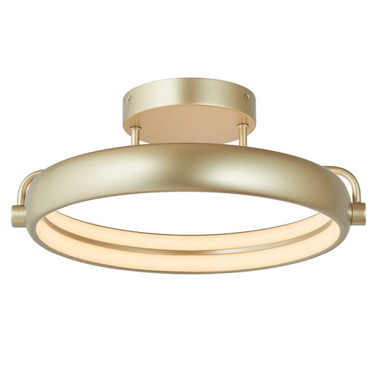 Abra Lighting Rave 1Lt 14" Dual LED Ring Flushmount, Silver - 30082FM-TS-RAVE