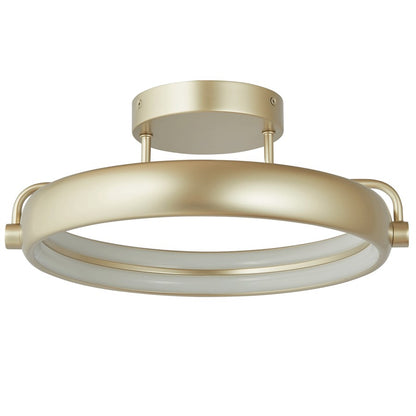 Abra Lighting Rave 1 Light 14" Dual LED Ring Flushmount, Silver