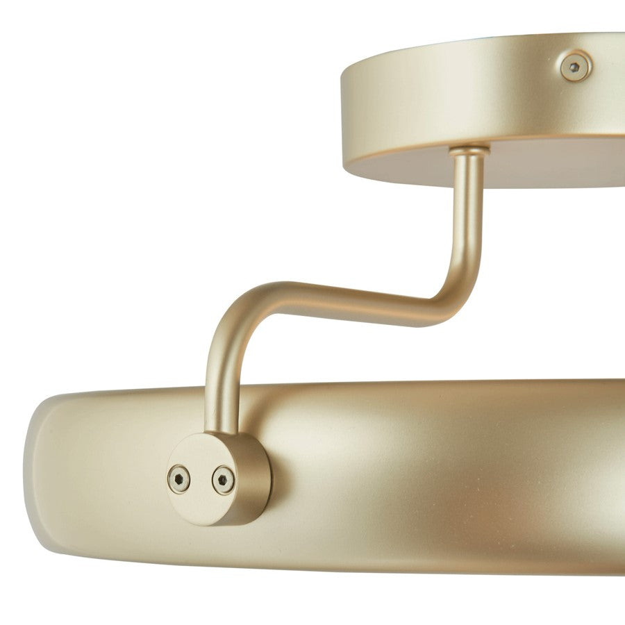 Abra Lighting Rave 1 Light 14" Dual LED Ring Flushmount, Silver