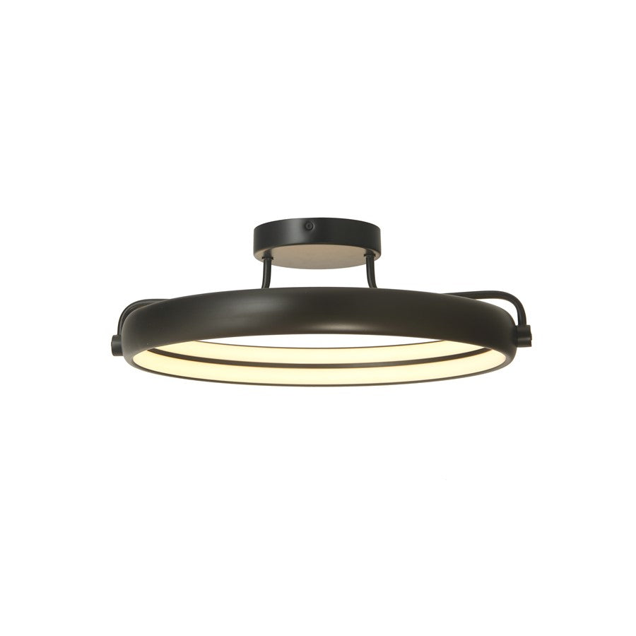 Abra Lighting Rave 1 Light 18" Dual LED Ring Flushmount, Black - 30083FM-MB-RAVE