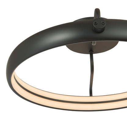 Abra Lighting Rave 1 Light 18" Dual LED Ring Flushmount, Black