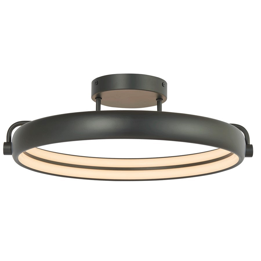 Abra Lighting Rave 1 Light 18" Dual LED Ring Flushmount, Black