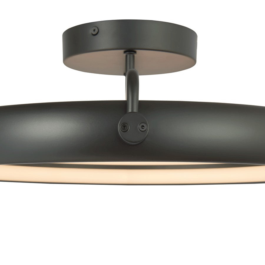 Abra Lighting Rave 1 Light 18" Dual LED Ring Flushmount, Black