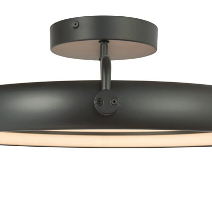 Abra Lighting Rave 1 Light 18" Dual LED Ring Flushmount, Black