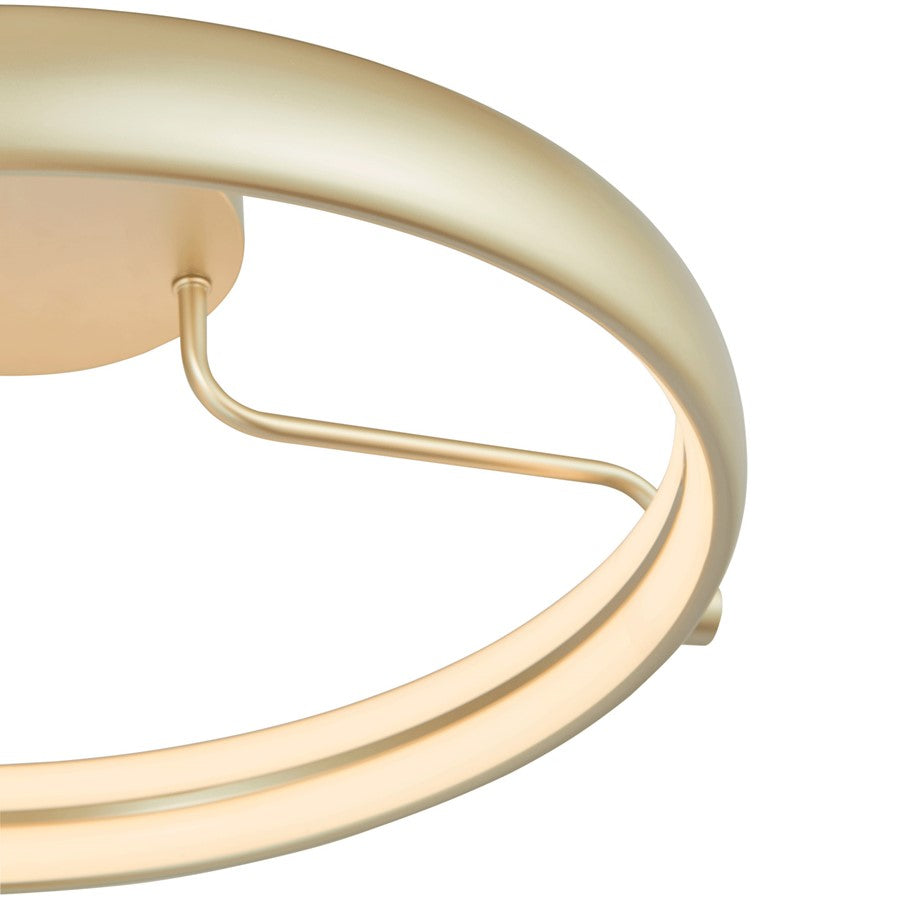 Abra Lighting Rave 1 Light 18" Dual LED Ring Flushmount, Silver