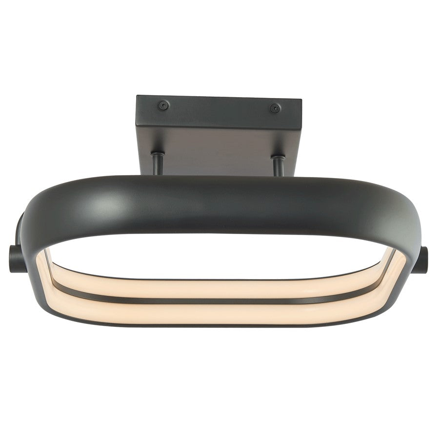 Abra Lighting Rave 1Lt 14" Dual LED Square Flushmount, Black - 30084FM-MB-RAVE