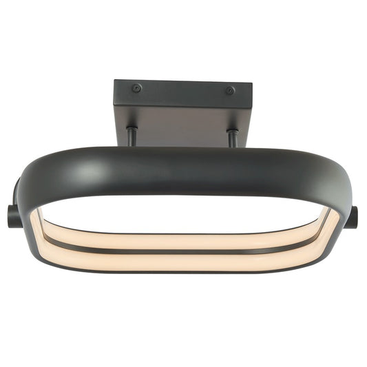 Abra Lighting Rave 1Lt 14" Dual LED Square Flushmount, Black - 30084FM-MB-RAVE