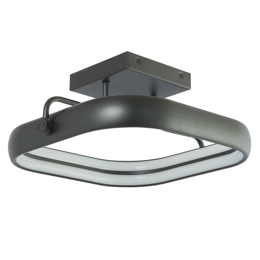Abra Lighting Rave 1 Light 14" Dual LED Square Flushmount, Black