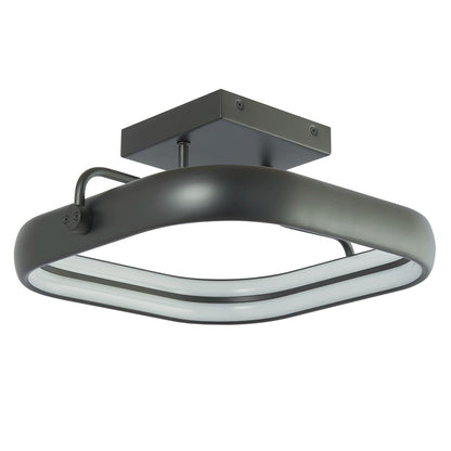 Abra Lighting Rave 1 Light 14" Dual LED Square Flushmount, Black