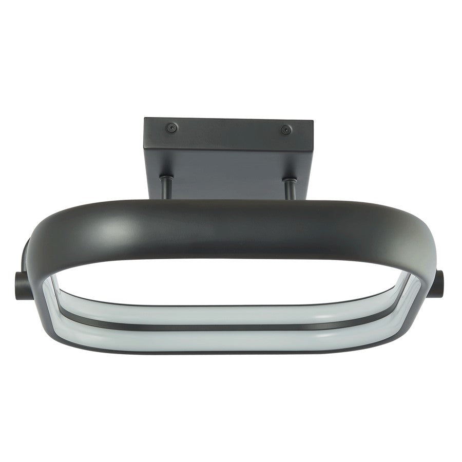 Abra Lighting Rave 1 Light 14" Dual LED Square Flushmount, Black