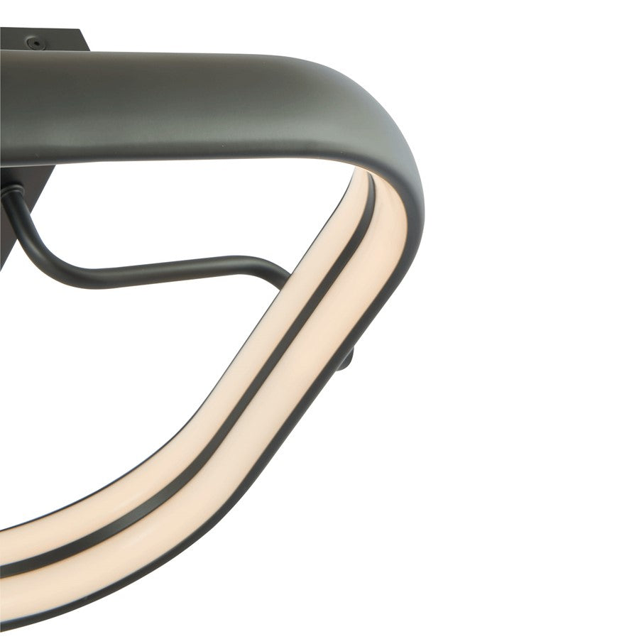 Abra Lighting Rave 1 Light 14" Dual LED Square Flushmount, Black