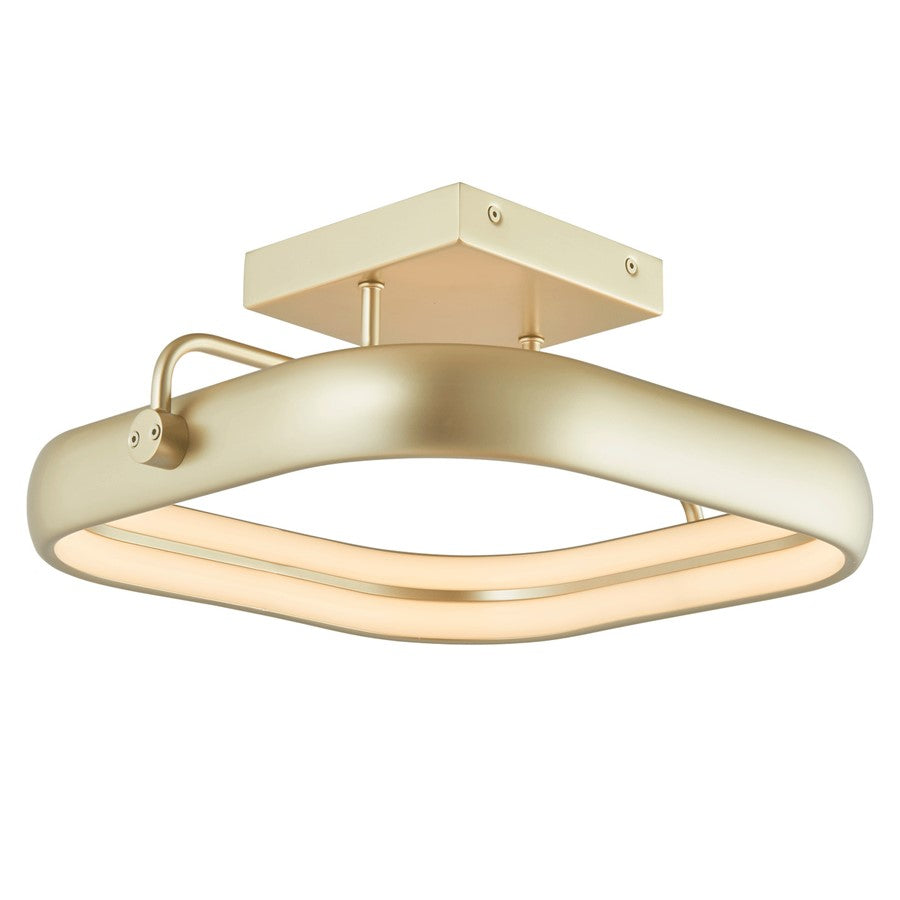 Abra Lighting Rave 1 Light 14" Dual LED Square Flushmount, Silver