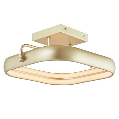 Abra Lighting Rave 1 Light 14" Dual LED Square Flushmount, Silver