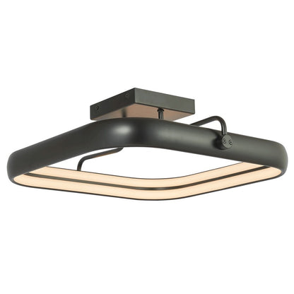 Abra Lighting Rave 1Lt 18" Dual LED Square Flushmount, Black - 30085FM-MB-RAVE