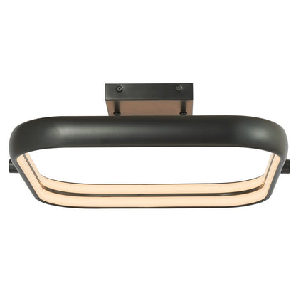 Abra Lighting Rave 1 Light 18" Dual LED Square Flushmount, Black