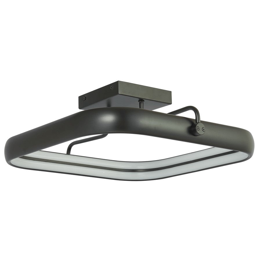 Abra Lighting Rave 1 Light 18" Dual LED Square Flushmount, Black