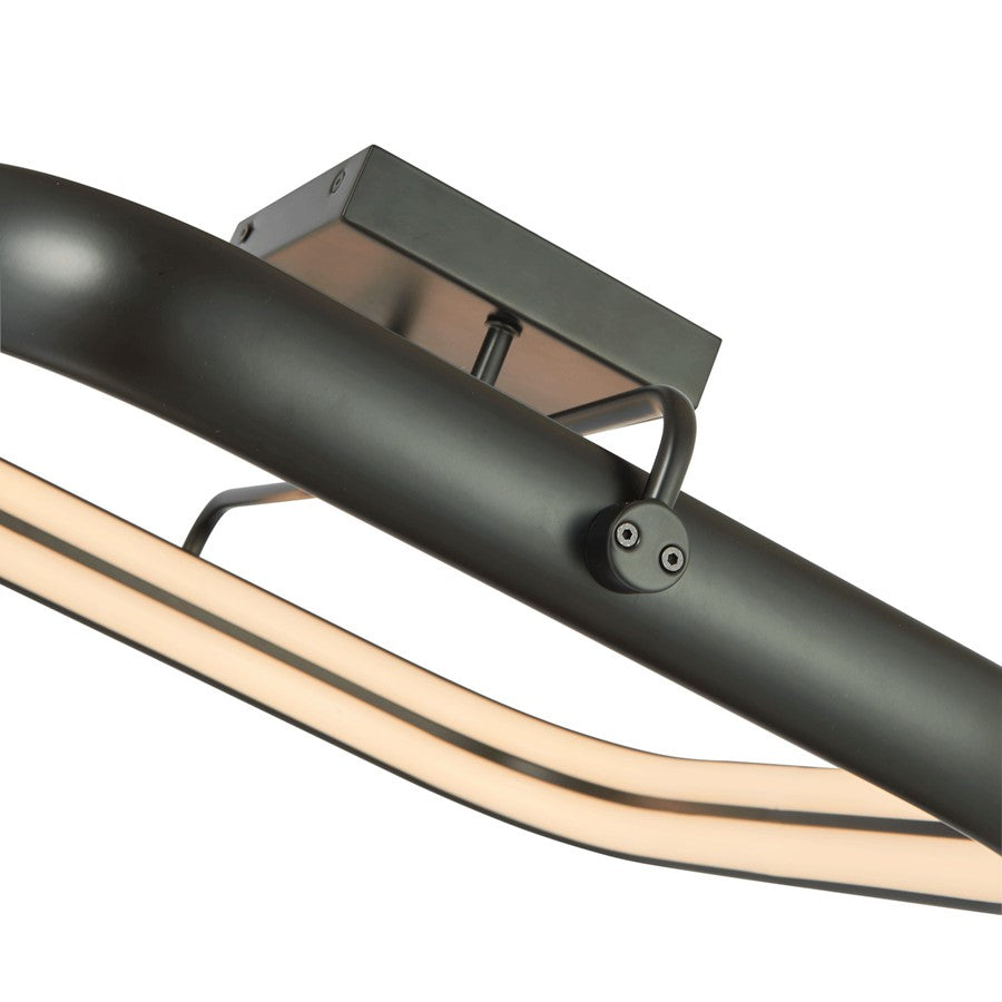 Abra Lighting Rave 1 Light 18" Dual LED Square Flushmount, Black