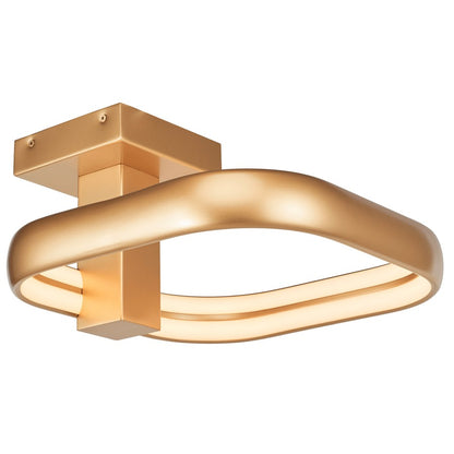 Abra Lighting Rave 1Lt Dual LED Square Semi-Flushmount, Gold - 30086FM-GLD-RAVE